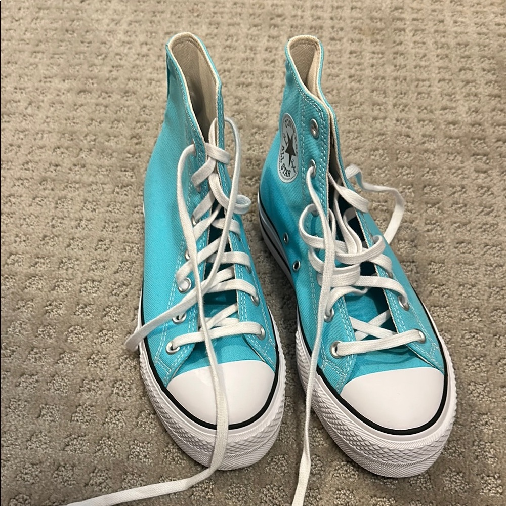 Platform Converse High-Top Sneakers in Turquoise